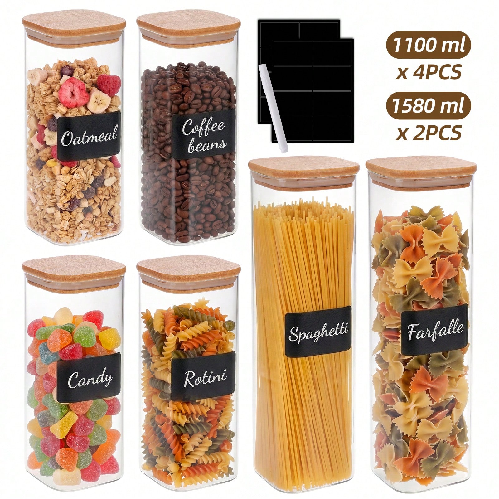Recipientes de vidrio para alm - Kitchen Baking Storage Containers reseña y precio