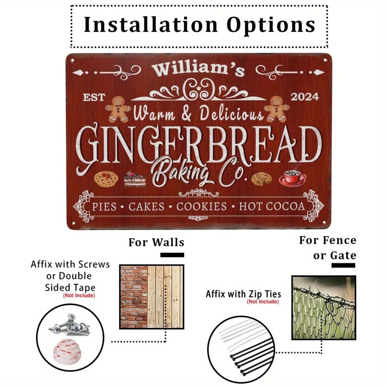 Letrero de aluminio personaliz - Kitchen Baking Area reseña y precio